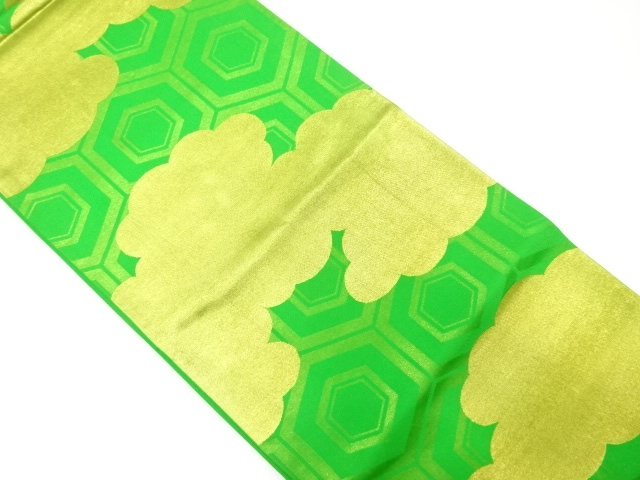 JAPANESE KIMONO / ANTIQUE FUKURO OBI / SILK / WOVEN KIKKO PATTERN